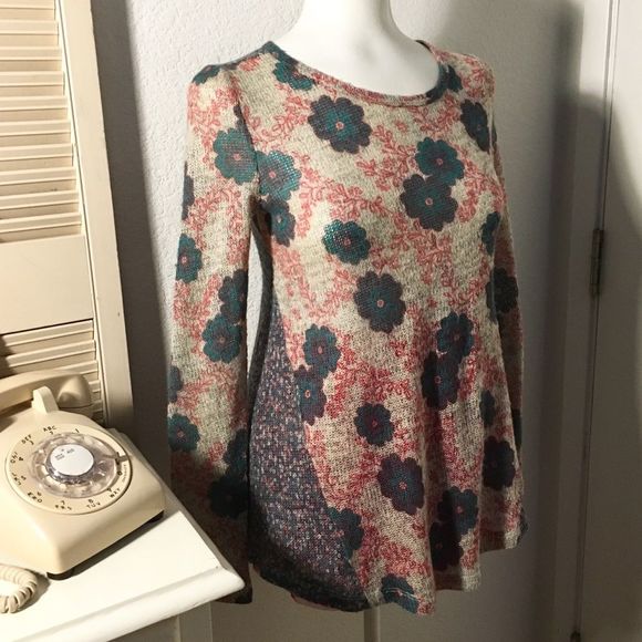 ✨✨Mystree Wool Blend Fit & Flare Floral Knit Sweater - Picture 2 of 7